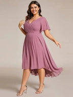 Miss | Jurk Dames High-low - Chiffon - Paarse Orchidee