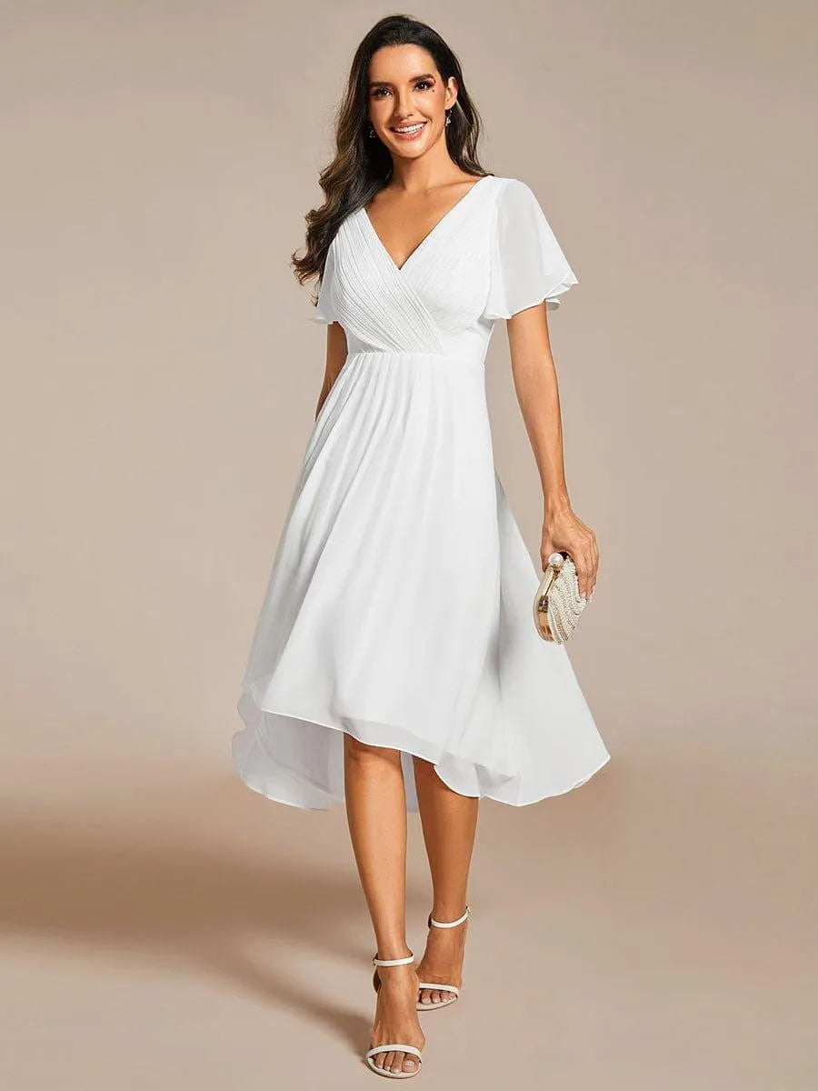 Miss | Jurk Dames High-low - Chiffon - Wit