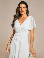 Miss | Jurk Dames High-low - Chiffon - Wit