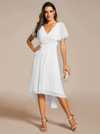Miss | Jurk Dames High-low - Chiffon - Wit