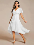Miss | Jurk Dames High-low - Chiffon - Wit