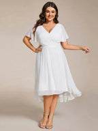 Miss | Jurk Dames High-low - Chiffon - Wit
