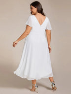 Miss | Jurk Dames High-low - Chiffon - Wit