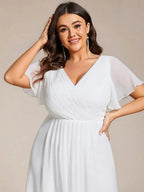 Miss | Jurk Dames High-low - Chiffon - Wit
