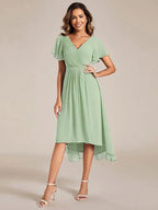 Miss | Jurk Dames High-low - Chiffon - Mintgroen