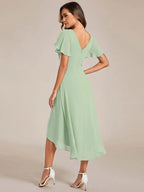 Miss | Jurk Dames High-low - Chiffon - Mintgroen