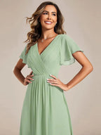 Miss | Jurk Dames High-low - Chiffon - Mintgroen