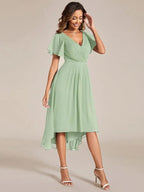 Miss | Jurk Dames High-low - Chiffon - Mintgroen