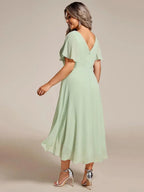 Miss | Jurk Dames High-low - Chiffon - Mintgroen