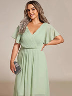 Miss | Jurk Dames High-low - Chiffon - Mintgroen
