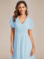 Miss | Jurk Dames High-low - Chiffon - Marineblauw