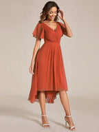 Miss | Jurk Dames High-low - Chiffon - Verbrand Oranje