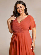 Miss | Jurk Dames High-low - Chiffon - Verbrand Oranje