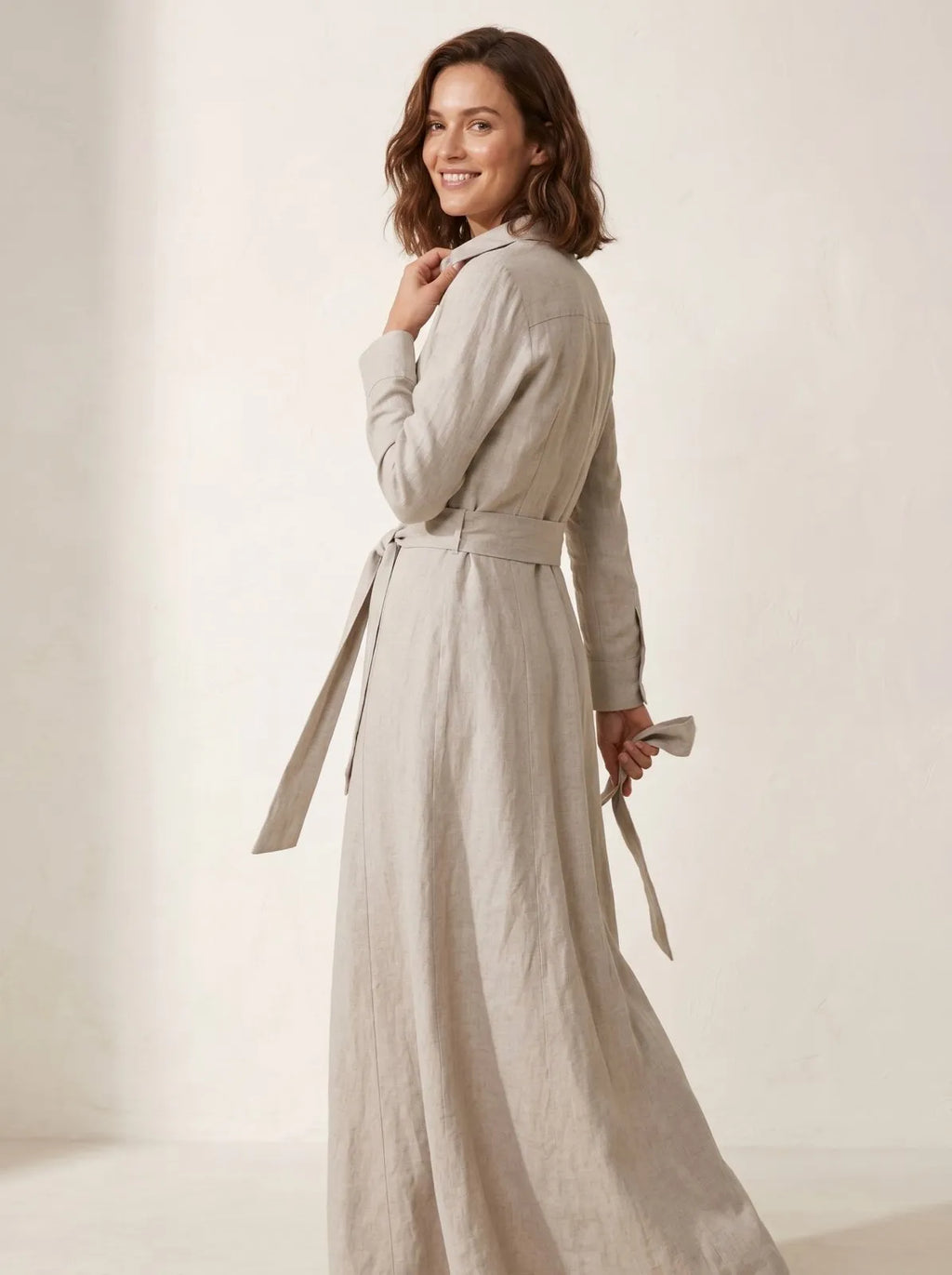 Miss | Jurk Dames Maxi Boho Split - Linnen - Miss Madera MM-IWUJKU