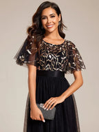 Miss | Jurk Dames Maxi Korte Mouw Pailletten - Tule - Miss Madera MIS-84D071