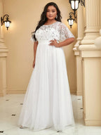 Miss | Jurk Dames Maxi Korte Mouw Pailletten - Tule - Miss Madera MIS-D71ACC
