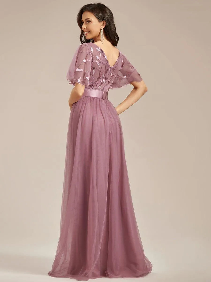 Miss | Jurk Dames Maxi Korte Mouw Pailletten - Tule - Miss Madera MIS-30B2F3