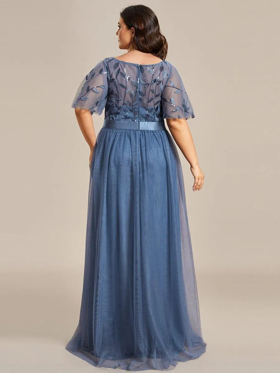 Miss | Jurk Dames Maxi Korte Mouw Pailletten - Tule - Miss Madera MIS-C66955