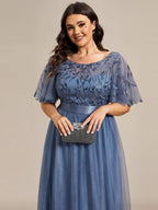 Miss | Jurk Dames Maxi Korte Mouw Pailletten - Tule - Miss Madera MIS-C66955
