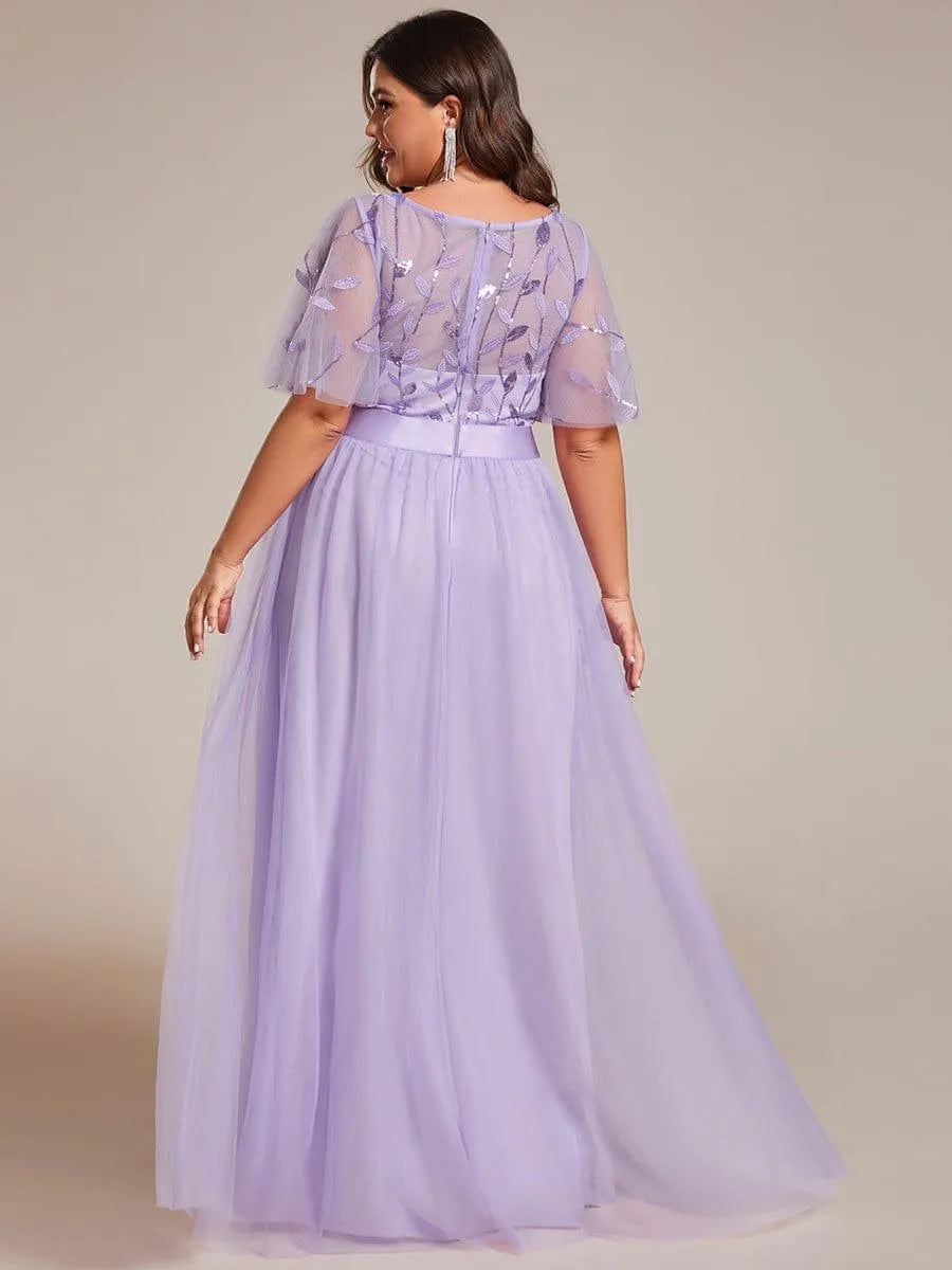 Miss | Jurk Dames Maxi Korte Mouw Pailletten - Tule - Miss Madera MIS-85C4FD
