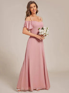 Miss | Jurk Dames Maxi Off-shoulder - Chiffon - Miss Madera MIS-964CD3