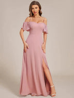 Miss | Jurk Dames Maxi Off-shoulder - Chiffon - Miss Madera MIS-964CD3
