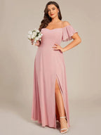 Miss | Jurk Dames Maxi Off-shoulder - Chiffon - Miss Madera MIS-964CD3