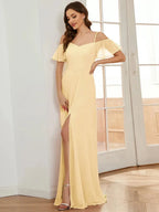 Miss | Jurk Dames Maxi Off-shoulder - Chiffon - Miss Madera MIS-D96726