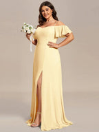 Miss | Jurk Dames Maxi Off-shoulder - Chiffon - Miss Madera MIS-D96726