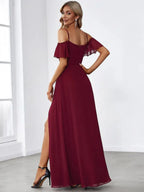 Miss | Jurk Dames Maxi Off-shoulder - Chiffon - Miss Madera MIS-D96726
