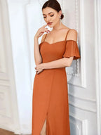 Miss | Jurk Dames Maxi Off-shoulder - Chiffon - Miss Madera MIS-E8356C