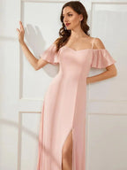 Miss | Jurk Dames Maxi Off-shoulder - Chiffon - Miss Madera MIS-292E53
