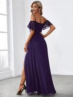 Miss | Jurk Dames Maxi Off-shoulder - Chiffon - Miss Madera MIS-292E53