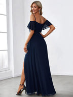Miss | Jurk Dames Maxi Off-shoulder - Chiffon - Miss Madera MIS-4D8DEE