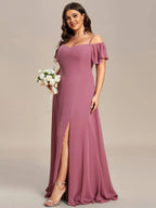 Miss | Jurk Dames Maxi Off-shoulder - Chiffon - Miss Madera MIS-9D113C