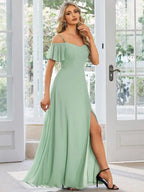 Miss | Jurk Dames Maxi Off-shoulder - Chiffon - Miss Madera MIS-9D113C