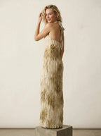 Miss | Jurk Dames Maxi Verticale Ruches - Polyester - Miss Madera MIS-61F3C9
