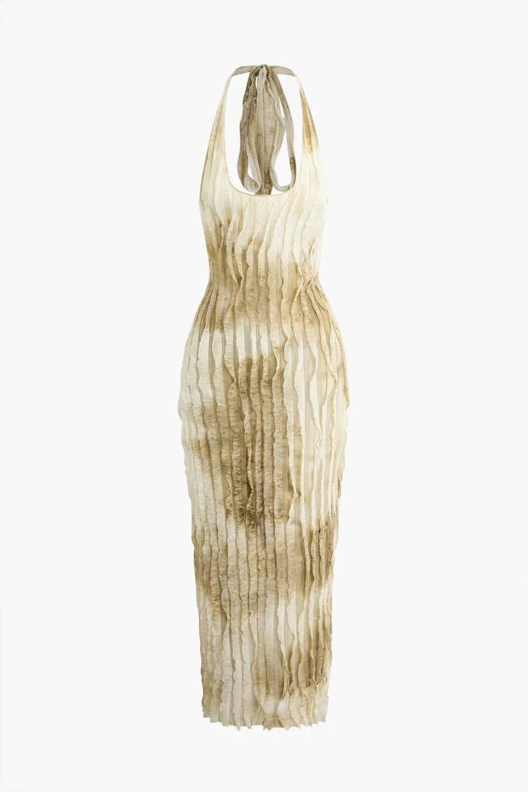 Miss | Jurk Dames Maxi Verticale Ruches - Polyester - Miss Madera MIS-61F3C9