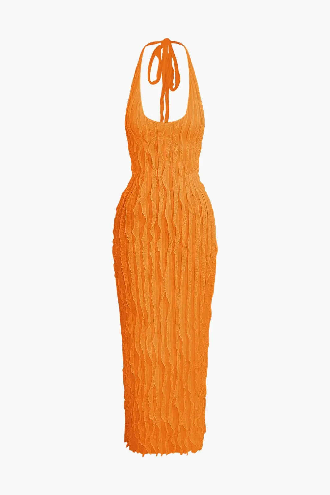 Miss | Jurk Dames Maxi Verticale Ruches - Polyester - Miss Madera MIS-4C1FD3