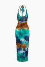 Miss | Jurk Dames Maxi Verticale Ruches - Polyester - Miss Madera MIS-735AE5