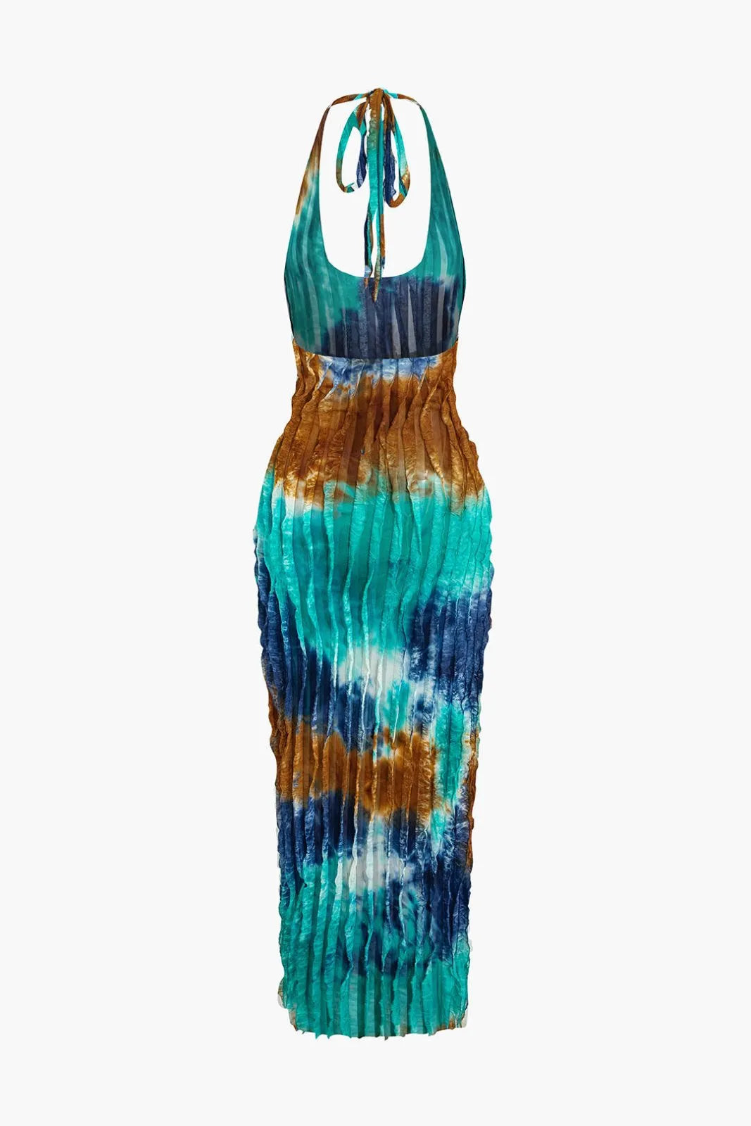 Miss | Jurk Dames Maxi Verticale Ruches - Polyester - Miss Madera MIS-735AE5