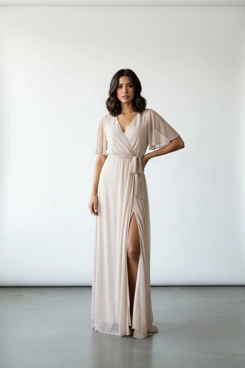 Miss | Jurk Dames Maxi Wrap Vlindermouw - Polyester - Miss Madera MIS-P0M8UL