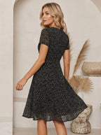 Miss | Jurk Dames Midi A-lijn V-hals Print - Polyester - Miss Madera MIS-AEAD2C
