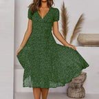 Miss | Jurk Dames Midi A-lijn V-hals Print - Polyester - Miss Madera MIS-AEAD2C
