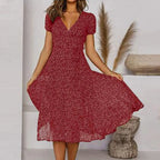 Miss | Jurk Dames Midi A-lijn V-hals Print - Polyester - Miss Madera MIS-770E46
