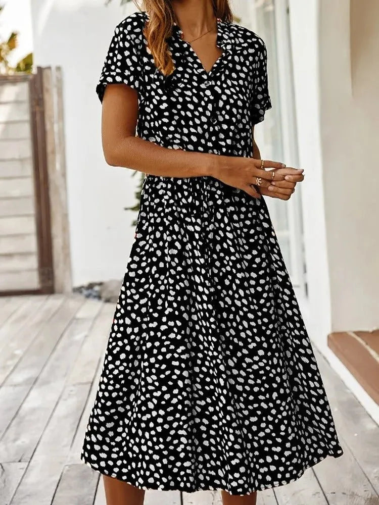 Miss | Jurk Dames Midi - Katoen - Miss Madera MIS-AD8804