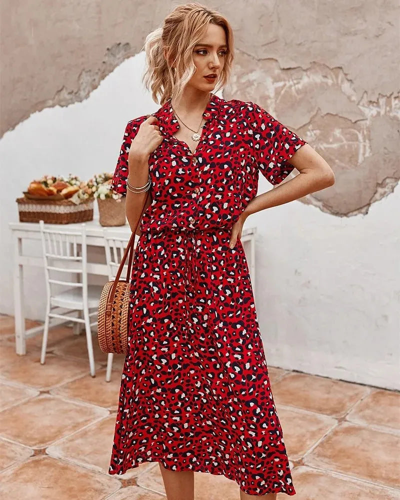 Miss | Jurk Dames Midi - Katoen - Miss Madera MIS-AD8804