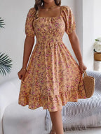 Miss | Jurk Dames Off-shoulder Bloemenprint Ruches - Polyester - Miss Madera MIS-DDB63F