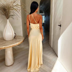 Miss | Jurk Elegant Effen Kleur | Hedendaags - Polyester - Geel