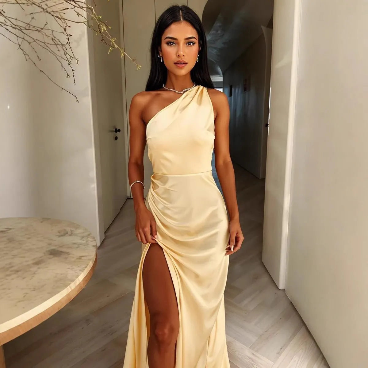 Miss | Jurk Elegant Effen Kleur | Hedendaags - Polyester - Lichtblauw